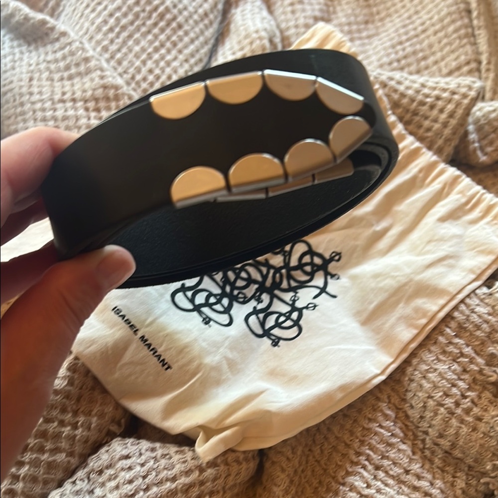 Isabel Marant Black and silver detail belt EUC